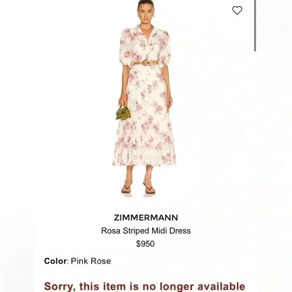 Zimmermann Rosa Midi Dress 2 US 8 M Silk Cotton Floral Stripe Tiered Belted Maxi - Picture 8 of 16